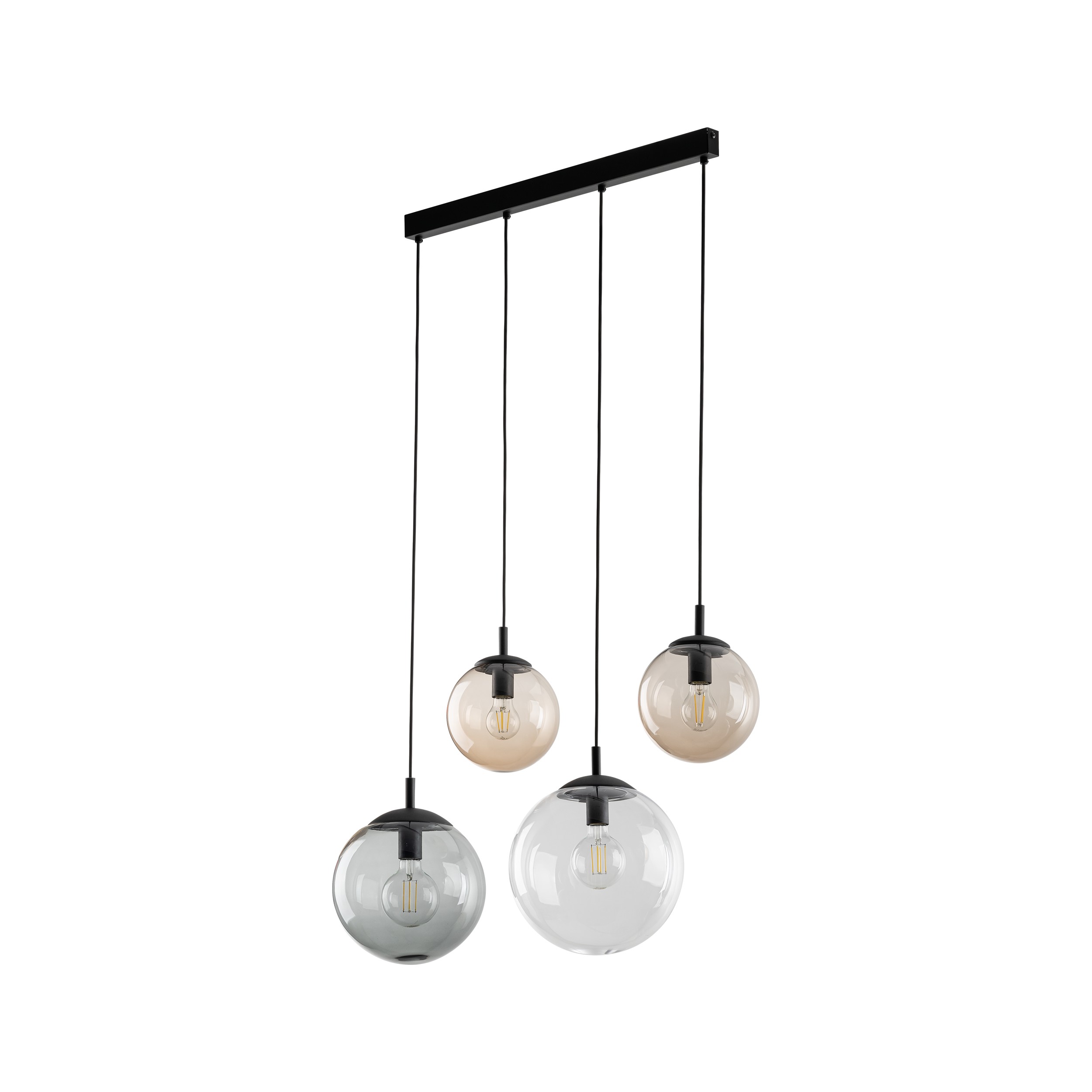 TK Lighting Čierny závesný luster Esme pre žiarovku 4x E27 TK4795