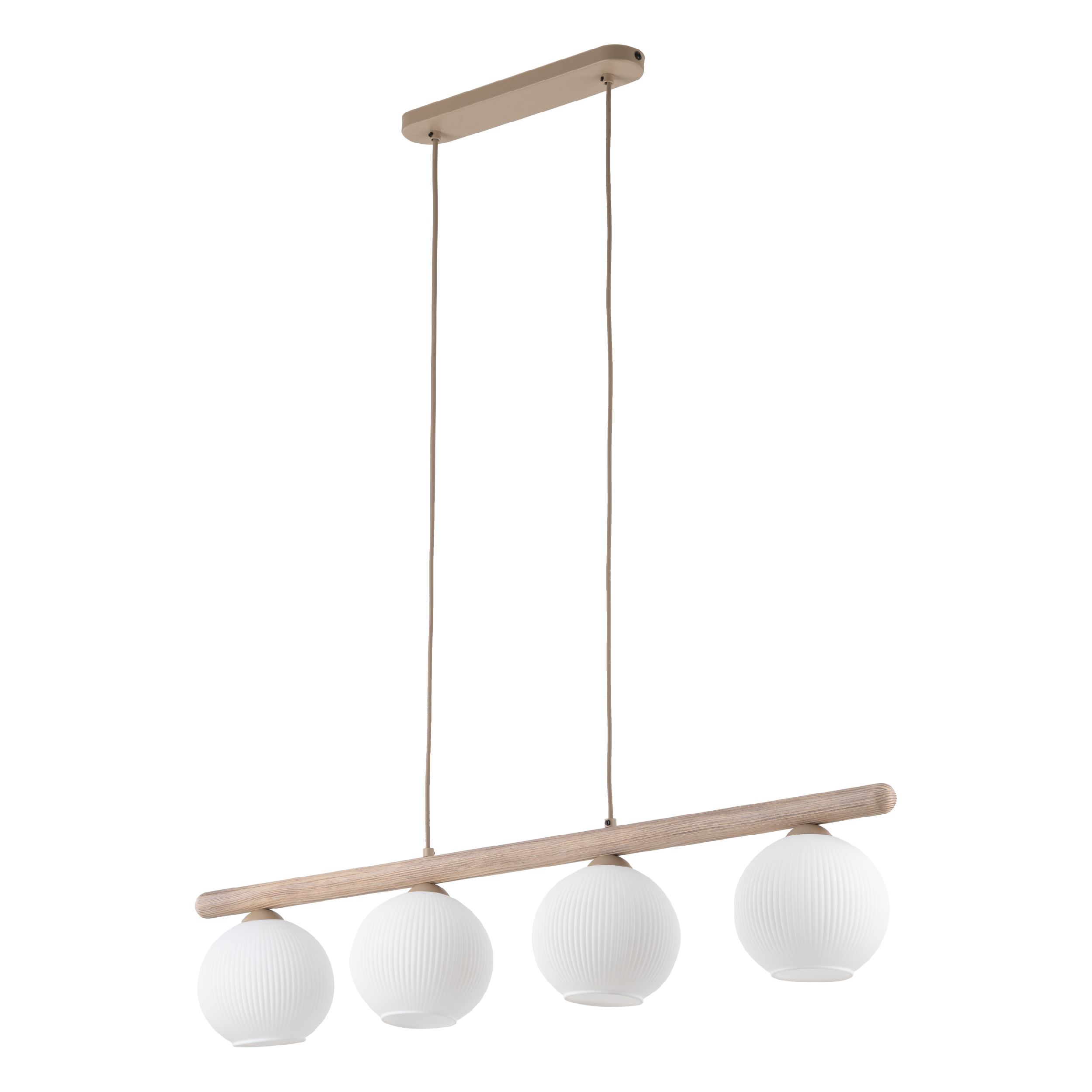 TK Lighting Závesný luster Virlo s dekorom dreva pre žiarovku 4x E14 TK11080
