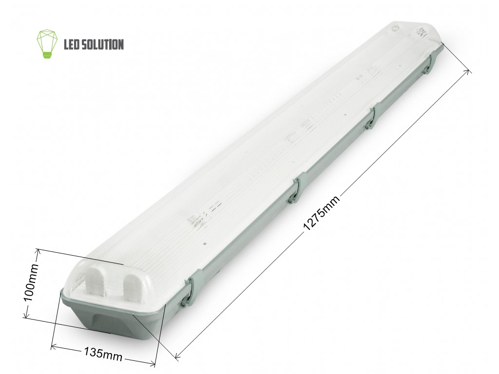 LED Solution Žiarivkové teleso 120cm IP65 + 2x LED trubice 18W Premium Farba svetla: Teplá biela TL3902A-2X36/B1_ZAR120CM18W-TB