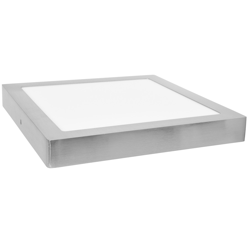 Ecolite Strieborný prisadený LED panel hranatý 225 x 225mm 18W Farba svetla: Denná biela LED-CSQ-18W/41/CHR