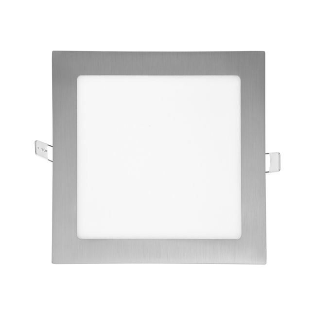 Ecolite Strieborný vstavaný LED panel hranatý 170 x 170mm 12W Farba svetla: Teplá biela LED-WSQ-12W/27/CHR