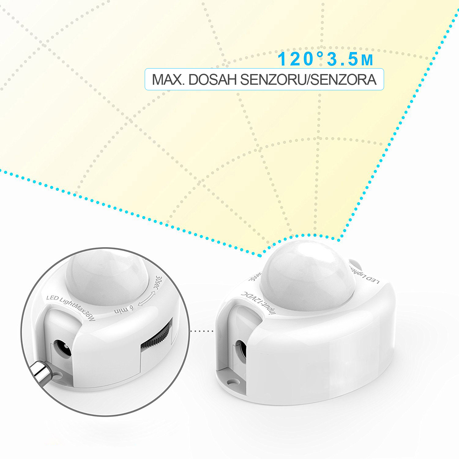 Ecolite LED pásik s čidlom pod posteľ 2x 3W DX-CDA-2