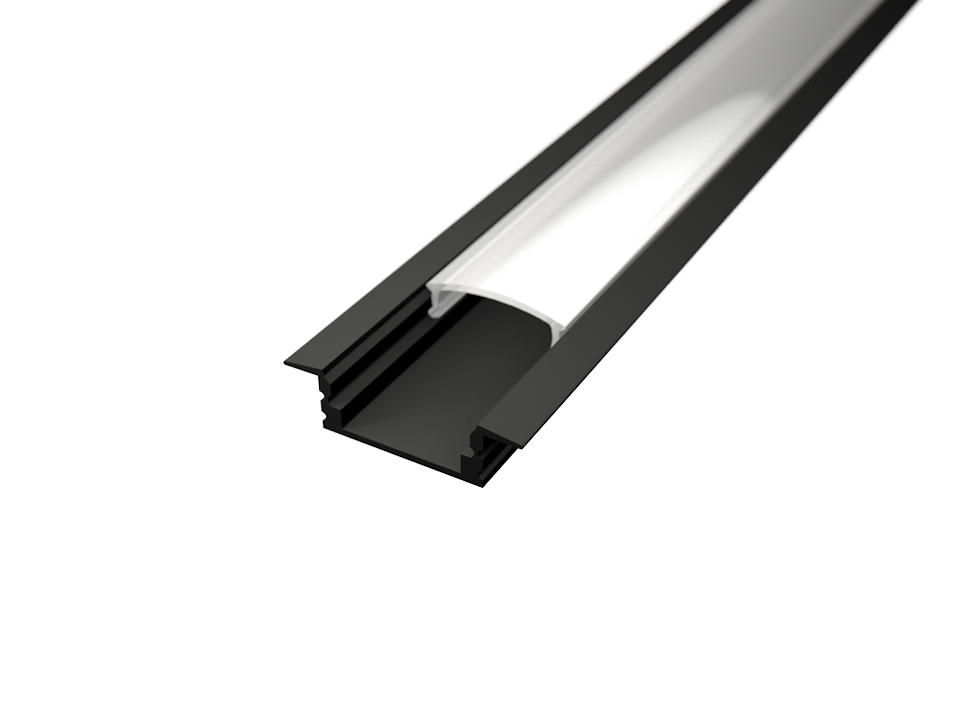 LED Solution Vstavaný profil pre LED pásiky V1 čierny varianty: Profil bez difuzoru (krytu) 1m LP301B-1M