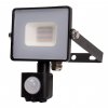 Čierny LED reflektor 10W s pohybovým snímačom Premium