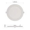 Biely vstavaný LED panel guľatý 225mm 18W Premium