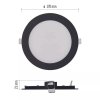 Čierny vstavaný LED panel guľatý 170mm 12,5W CCT Premium
