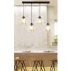 Čierno-hnedý závesný luster Bistro pre žiarovku 4x E27