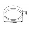Čierny prisadený LED panel guľatý 120mm 6W