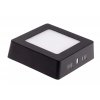 Čierny prisadený LED panel hranatý 120x120mm 6W