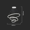 Biele závesné LED svietidlo guľaté 60cm 32W