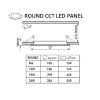 Biely vstavaný LED panel guľatý 300mm 24W 24V CCT