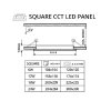 Biely vstavaný LED panel hranatý 225 x 225mm 18W 24V CCT