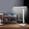 Bielo-šedá LED stolová lampa s nočným svetielkom 10W stmievateľná