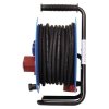 Čierny vonkajší predlžovací kábel na bubne 25m, 3 zásuvky, guma, 230V/400V, 1.5mm2