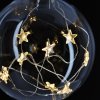 Závesná LED sklenená vianočná guľa, 10LED, 2x AA, teplá biela