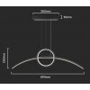 Čierne závesné LED svietidlo dizajnové 89cm 30W