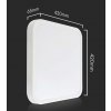 Biele prisadené LED svietidlo štvorcové 420x420mm 36W IP44 s pohybovým MW čidlom a DO