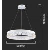 Biele závesné LED svietidlo okrúhle dizajnové 50cm 25W