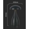 Čierna LED stolová nabíjacia lampa 220mm 1W