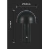 Čierna LED stolná nabíjacia lampa 250mm 3W