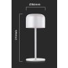 Biela LED stolná nabíjacia lampa 210mm 1,5W IP54