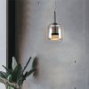 Čierne závesné LED svietidlo s jantárovým tienidlom 23cm 6W