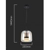 Čierne závesné LED svietidlo s jantárovým tienidlom 23cm 6W