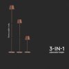 Corten LED stojacia nabíjacia lampa 500-1300mm 4W IP54