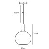 Závesný luster z dymového skla Alton pre žiarovku E27 ø25cm