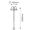 Čierna záhradná lampa Konstanz pre žiarovku 3x E27 206cm