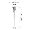 Čierna záhradná lampa Marseille pre žiarovku E27 100cm