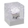 Priehľadná dizajnová LED RGB stolná lampa Cubiko na batérie s DO