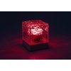 Priehľadná dizajnová LED RGB stolná lampa Cubiko na batérie s DO