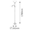 Čierna stojacia lampa Action s bielymi tienidlami pre žiarovky E27+E14