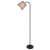 Čierna stojacia lampa Godric so šedým tienidlom pre žiarovku E27