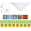 Biely podhľadový LED panel 60 x 60cm 16-35W CCT Premium