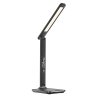LED stolová lampa 9W s displejom čierna - VYSTAVENÝ VZOROK BEZ OBALU