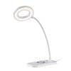 Biela LED stolová lampička Hardin 5W s bezdrôtovým nabíjaním