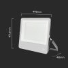 Čierny LED reflektor 300W 135lm/W Premium s 1m káblom