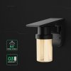 Čierne LED fasádne solárne svietidlo valcové 0,9W IP54 CCT s DO
