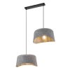Sivý závesný luster Farelia pre žiarovku 2x E27