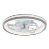SMART Strieborné stropné LED svietidlo s ventilátorom Fanricius 480mm 40W CCT s DO