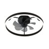 SMART WIFI Čierne stropné LED svietidlo s ventilátorom Fanfy 500mm 40W CCT s DO