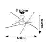 Čierne stropné LED svietidlo Henli2 660mm 40W