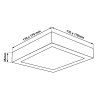 Biely prisadený LED panel hranatý 170 x 170mm 12W Studená biela - VZOROK