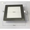 Strieborný vstavaný LED panel hranatý 170 x 170mm 12W