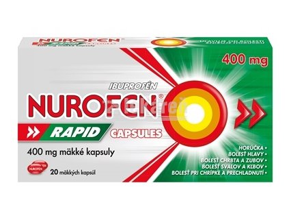 NUROFEN Rapid 400 mg Capsules cps mol (blis.PVC/PVDC/Al-nepriehľ.) 1x20 ks