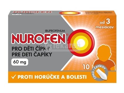 NUROFEN pre deti čapíky 60 mg sup 1x10 ks