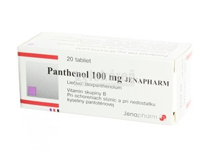 Panthenol 100 mg JENAPHARM tbl 20x100 mg (liek.skl.hnedá)