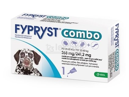 FYPRYST combo 268 mg/241,2 mg PSY 20-40 KG roztok na kvapkanie na kožu pre veľké psy (pipeta) 1x2,68 ml